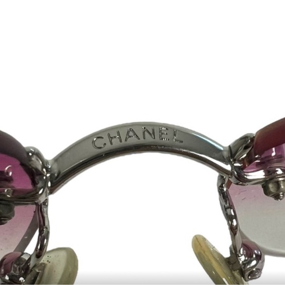 Chanel CC Rhinestone Logo Rimless Sunglasses - Picture 8 of 12